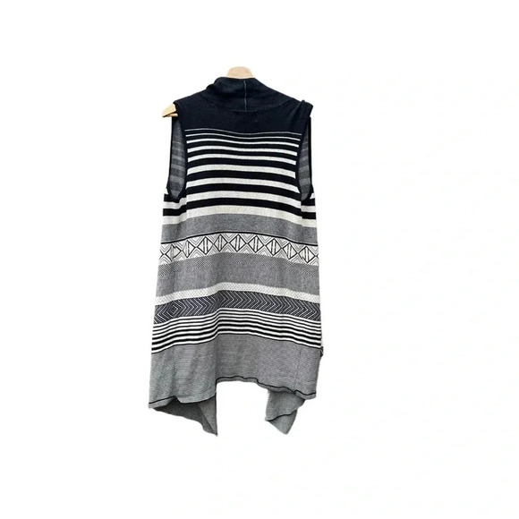 Ruby Moon women's size large sleeveless cardigan cream and black - Picture 2 of 4